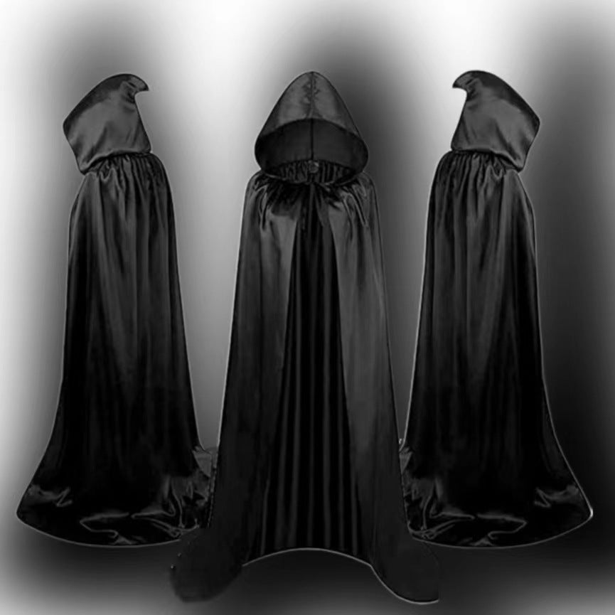 Kids & Adults Halloween Wizard Cloak – Reversible Hooded Vampire Cape