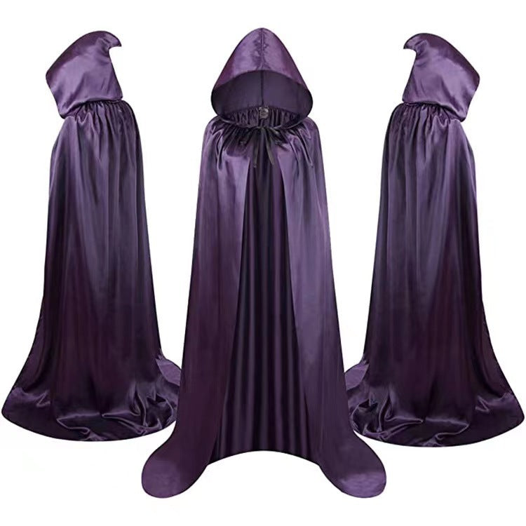 Kids & Adults Halloween Wizard Cloak – Reversible Hooded Vampire Cape