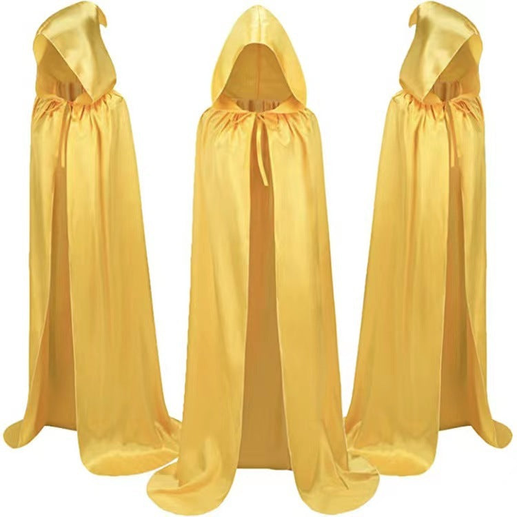 Kids & Adults Halloween Wizard Cloak – Reversible Hooded Vampire Cape